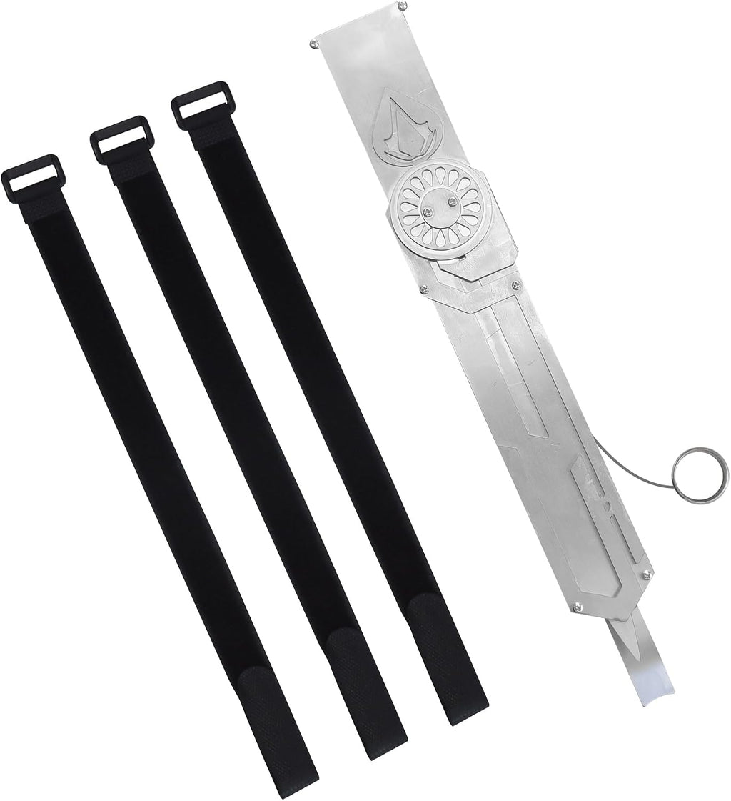 Metal Hidden Blade 1:1 Replica Retractable Stainless Steel Props Telescopic Mechanism for Cosplay & Collectors (Ezio)