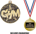 Crown Awards Gymnastics Medals, 2' Gold Star Gymnastics Medal Award with Free Custom Engraving Prime