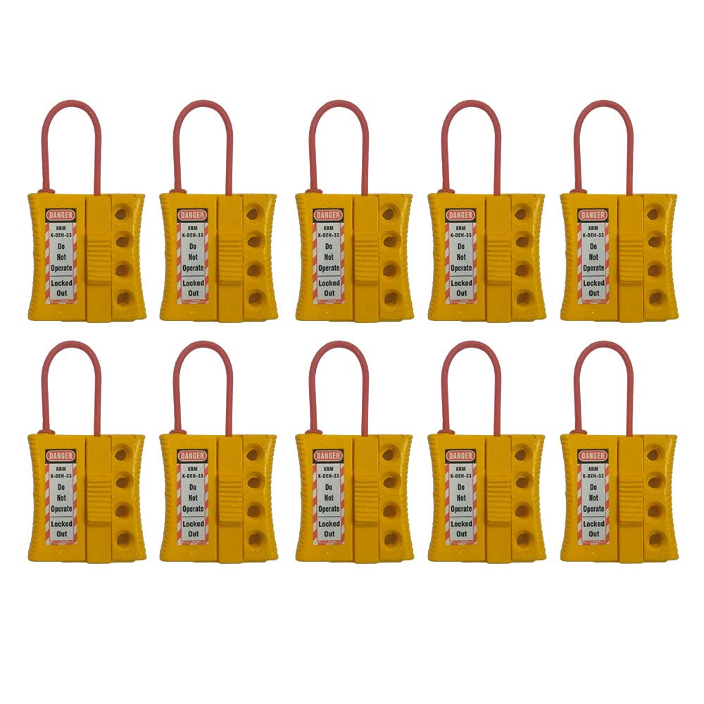 10pcs KRM LOTO - Non Conductive HASP with 4 Holes Shackle Thickness 3MM