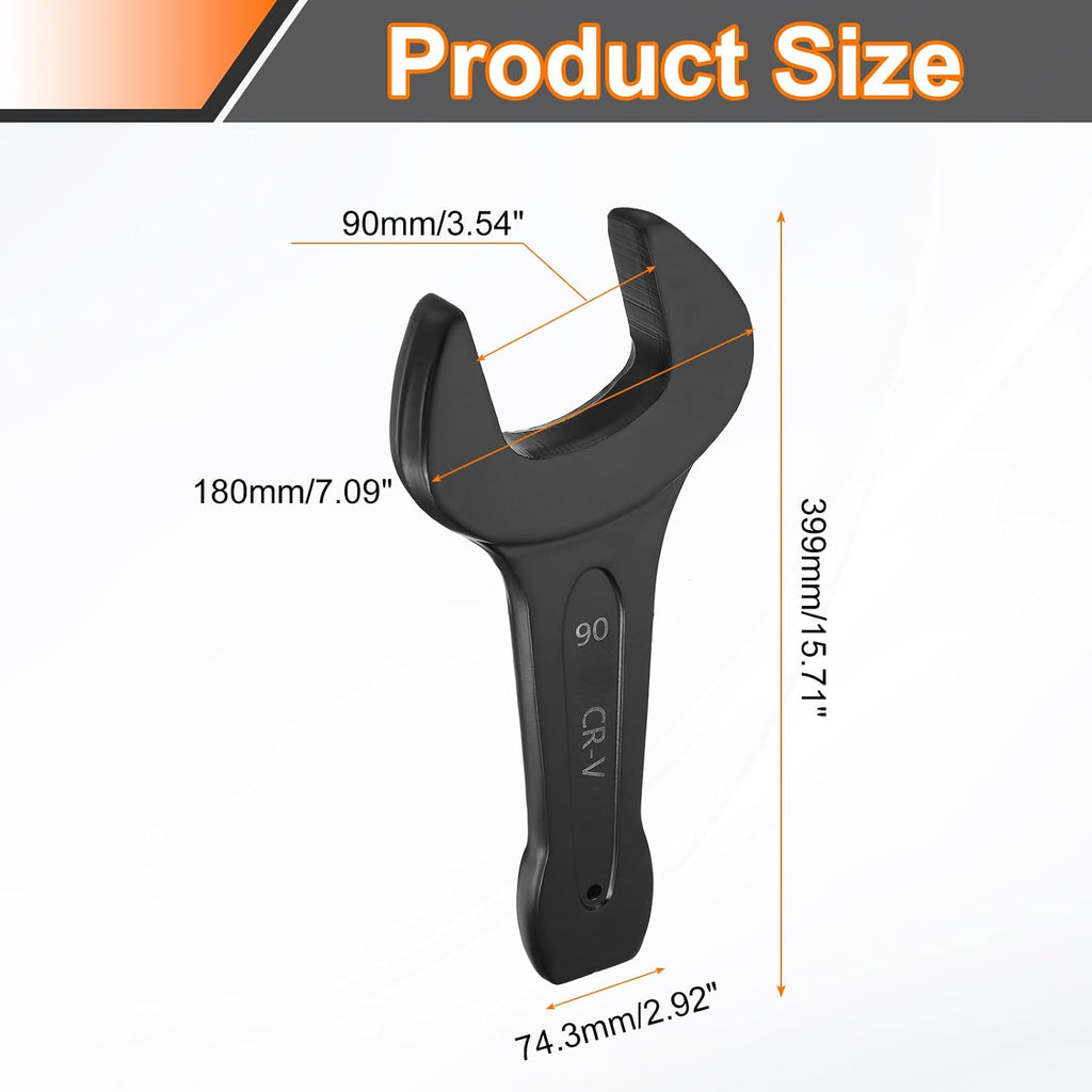 HARFINGTON Open End Striking Wrench 90mm Metric CR-V Steel Single Open Spanner Baking Paint U Shape Head Wrench Hand Tool for Mechanical Automotive Repair