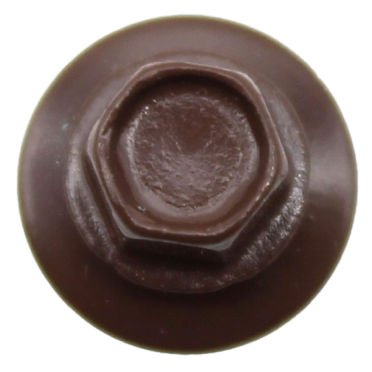 14 x 1 Brown Metal Roofing Screws - Hex Washer Head- Self-Starting/Tapping - EPDM Washer. 8 X 250 Bags - 2,000 Screws