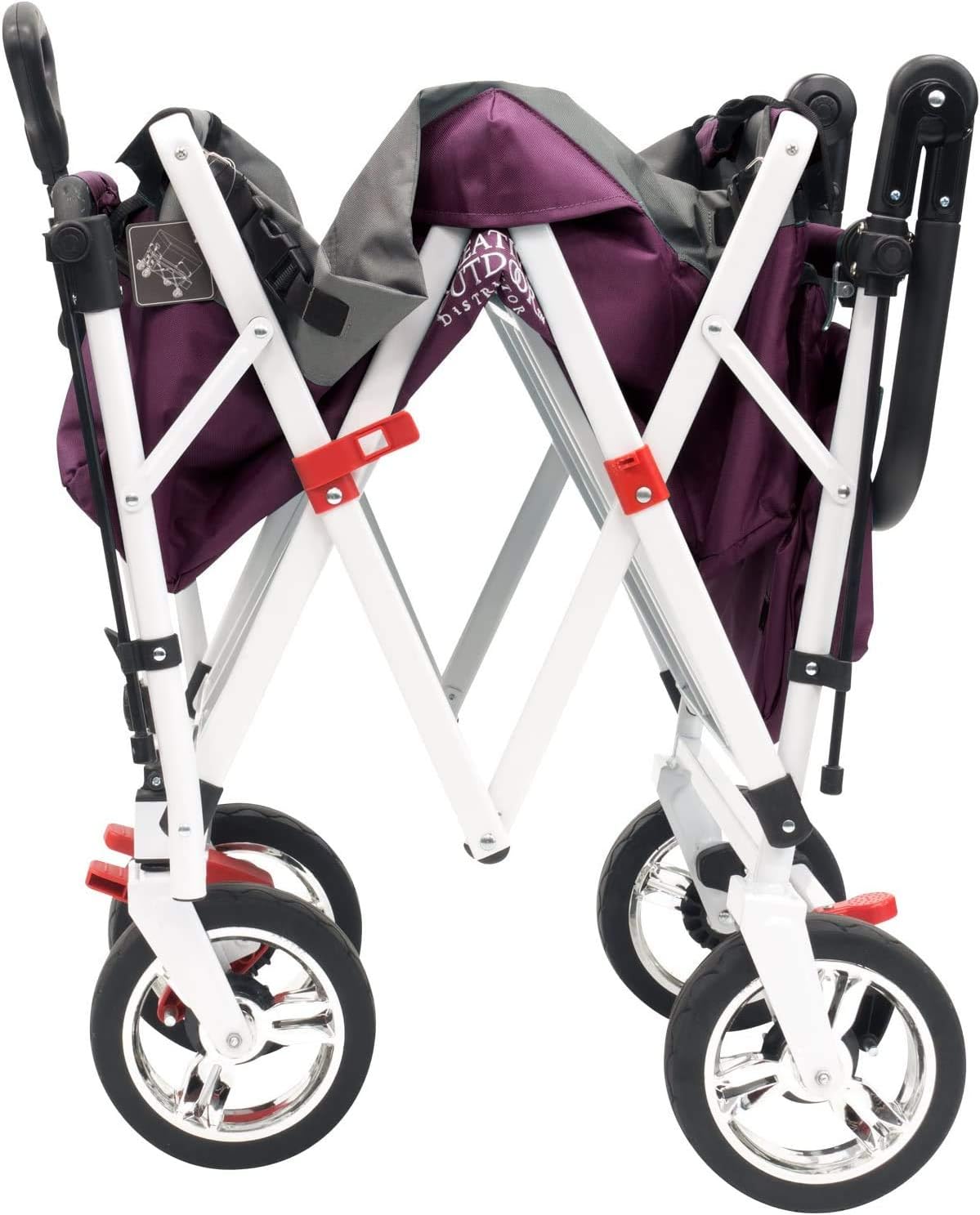 Creative Outdoor Push Pull Stroller Wagon for Kids, 150lbs Weight Capacity, All-Terrain Collapsible Folding Cart with Canopy for Cargo, Beach, Park, Garden, Camping & Tailgate