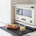 Countertop Pull-Out Bakers Rack Metal Microwave Stand with Pull-Out Drawer Storage Organizer for Kitchen Lightweight(Black)