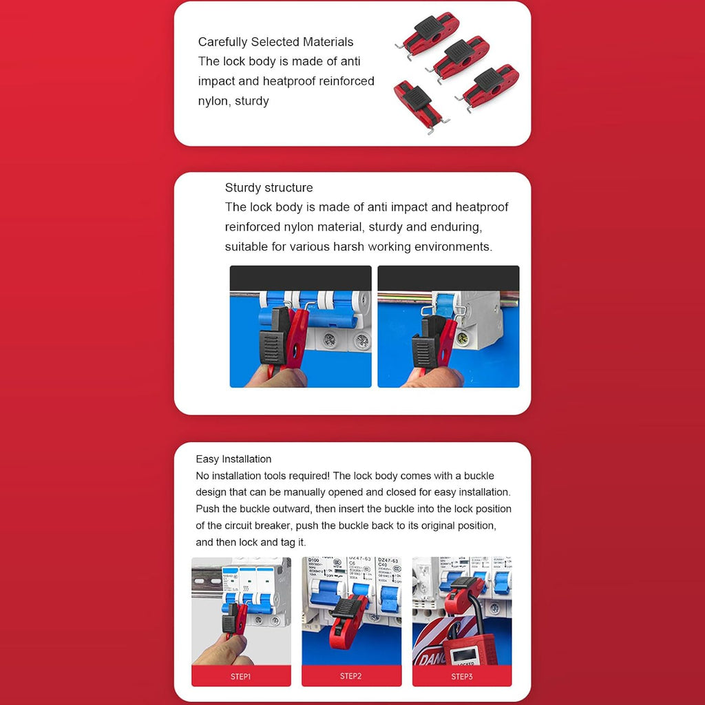 Lockout Tagout Kit Electrical Loto, Safety Padlocks Set with Tags, Tool Case, Plug Lock Out, Multi Pole Clamp On Circuit Breaker Lock Group Lockouts Hasps for Industry