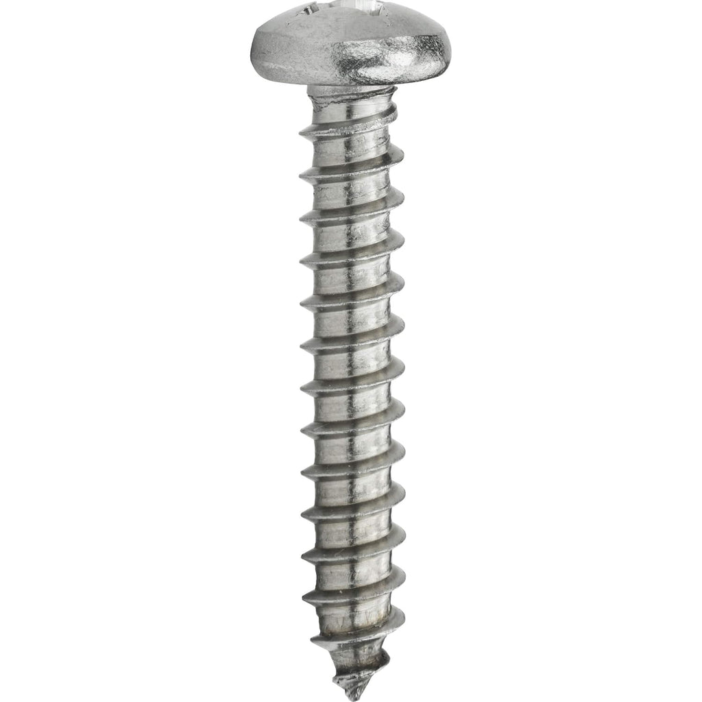 #1 x 5/8' Pan Head Sheet Metal Screws, Stainless Steel 18-8, Full Thread, Bright Finish, Self-Tapping, Quantity 2500 By Fastenere