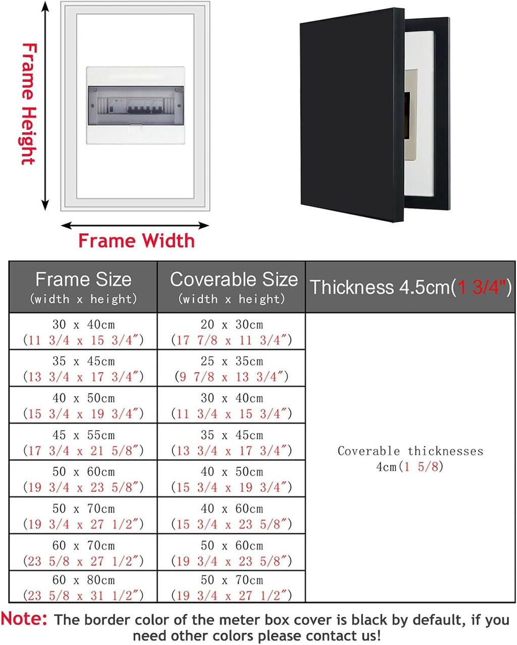Electrical Panel Cover White Circuit Breaker Panel Cover, Wall-Mounted Electrical Panel Cover Room Wall Decor, Vertical Fuse Box Cover for Living Room/Hallway(WXH-50 x 60CM-19.7 x 23.6)
