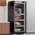 Coffee Bar Cabinet with Drawer, 4/5-Tier Microwave Stand, Kitchen Bakers Rack, Stylish Transparent Flip Door, Ideal for Dining Room Living Room,5,Layers,40cm/15.7in