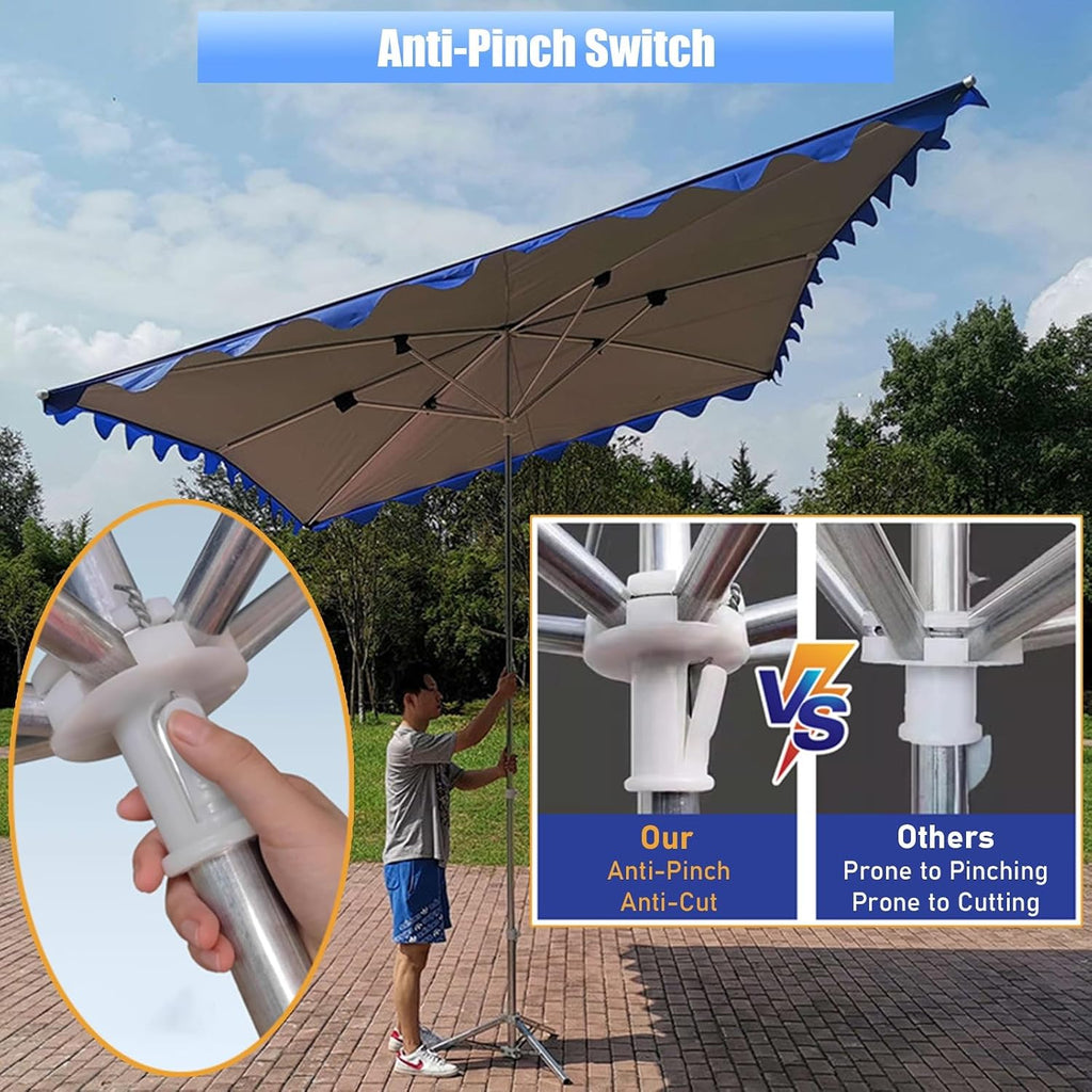 LXLZYXSF Tilted Large Commercial Umbrella for Storefronts/Stalls, Patio Outdoor Market Umbrellas with Base, Adjustable Height Temporary Canopy