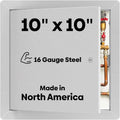BEST BA-AHD 10' x 10' Metal Access Panel with Concealed Pin Hinge, LEED Compliant 16-Gauge Steel Access Door for Non-Rated Drywall/Ceilings, White Drywall Panel with Rounded Corners, Screwdriver Latch