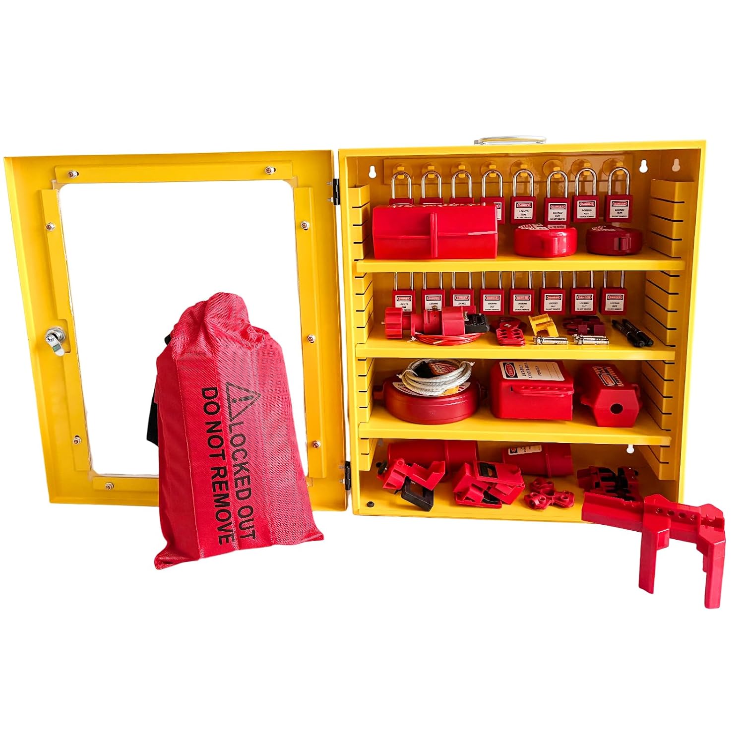Lockout Tagout Station, Lock Out Tag Out Station Unfilled, Wall Mount Transparent visualisation Loto Kit Board