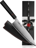 Chef Knife 8 Inch - Hand Forged Kitchen Knife with 67-Layer Japanese Damascus Steel, AUS-10 Core & G10 Handle - Ultra Sharp, Perfectly Balanced Gyuto Knife for Home Chefs and Professionals