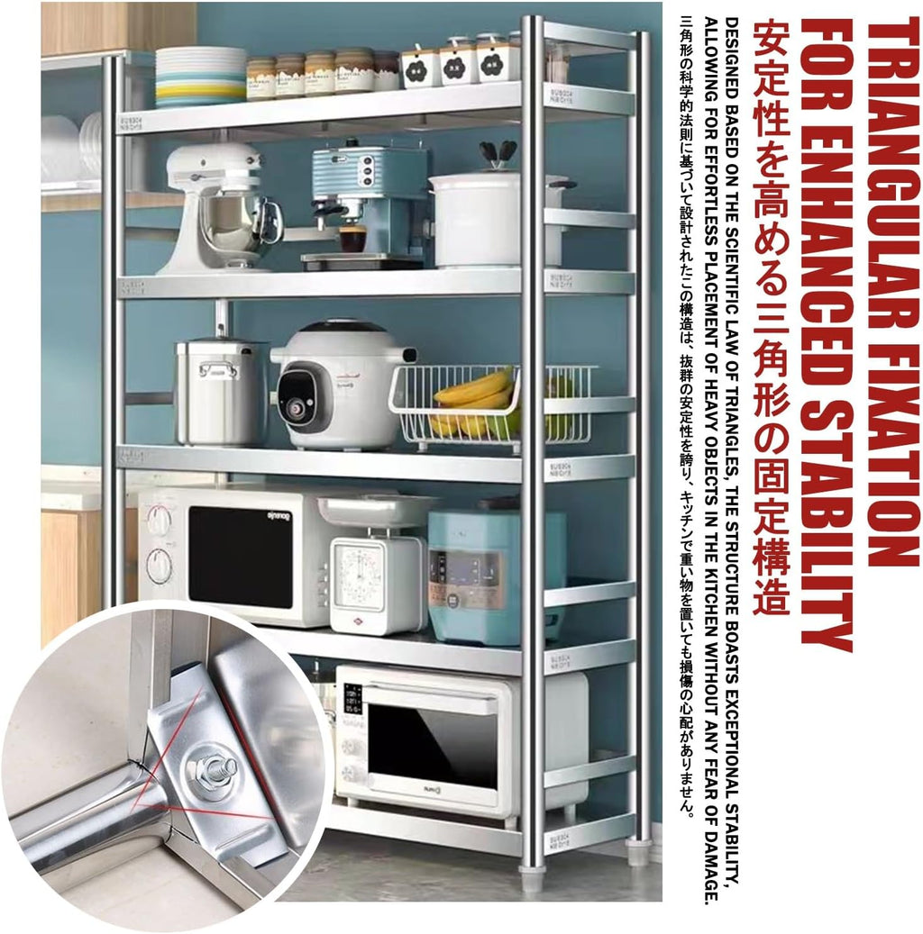 Kitchen Microwave Stand，Bakers Racks for Kitchens，Microwave Rack，Multi-Layered Storage with Adjustable Layers, Suitable for Restaurants and Kitchens.(90 * 50 * 150CM)
