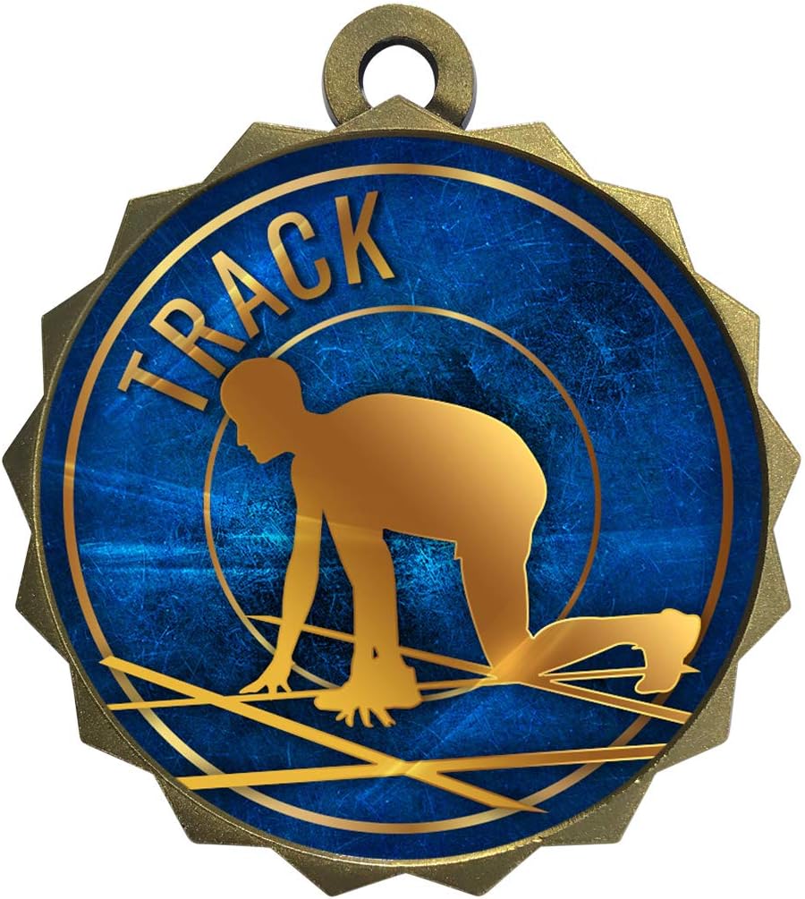 Express Medals 1 to 50 Packs Track Gold Medal Trophy Award with Neck Ribbon D214-EG58