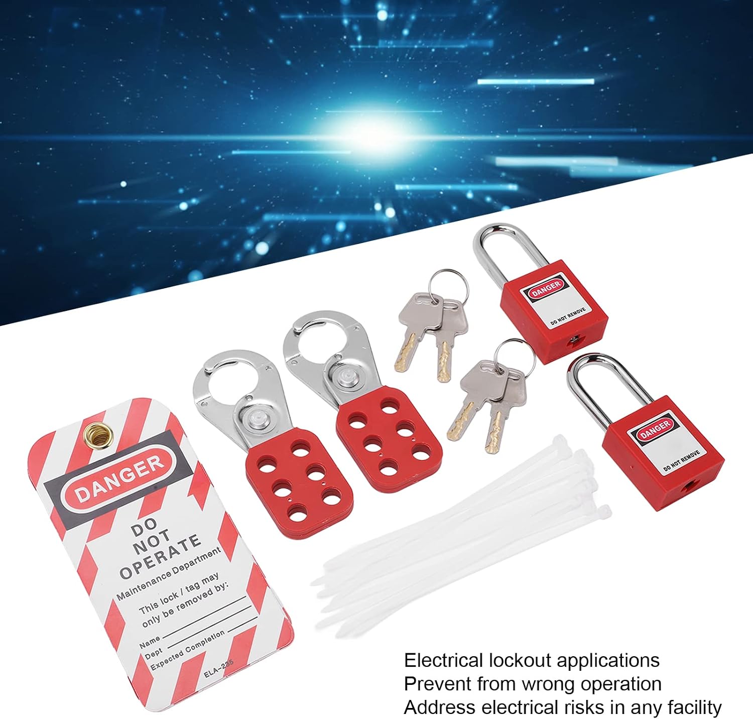 Dura Safety Padlocks and Lockout Tagout Loto Gear,Comprehensive Lockout Tagout Kit,for Lockout Hasp and Tags