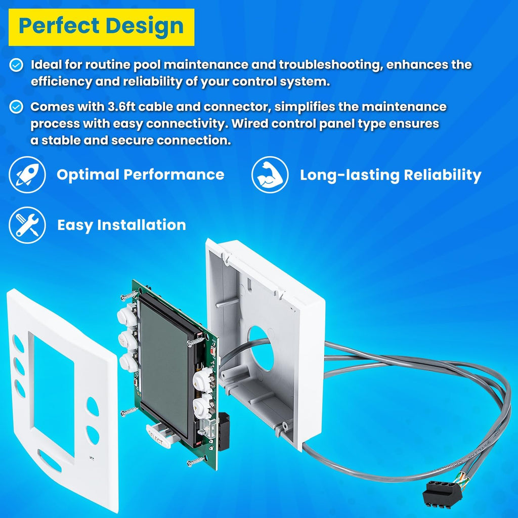 R0551800 Service Controller Replacement for Zodiac Jandy Aqualink RS One Touch System Pool and Spa Control Panel PCB with Buttons, LCD, LED, 3.6FT Cable, Connector, Screws
