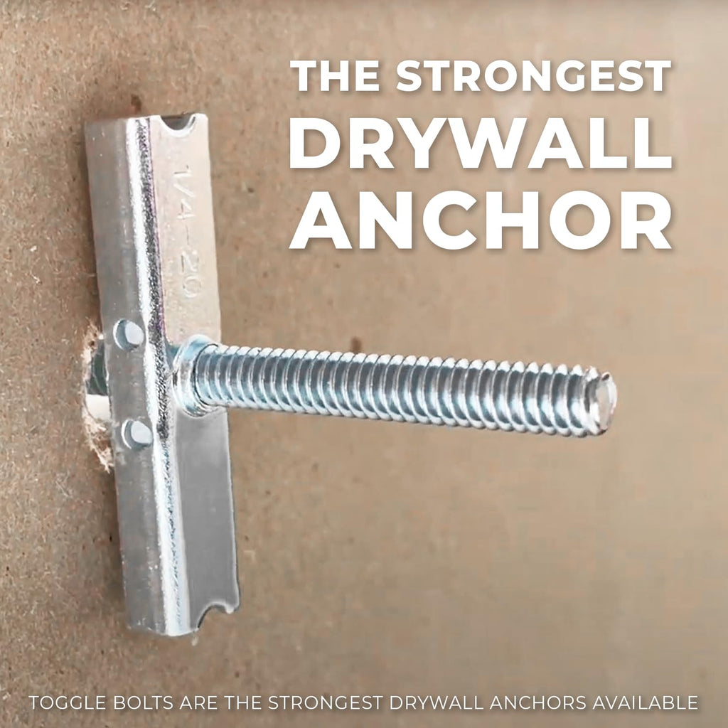 250-Pack 3/16'-24 Heavy Duty Quick Toggle Anchors with Bolts Set | for Drywall, Metal Studs, and Concrete Block | Holds 240+ Lbs. | 250 Toggles + 250 Bolts