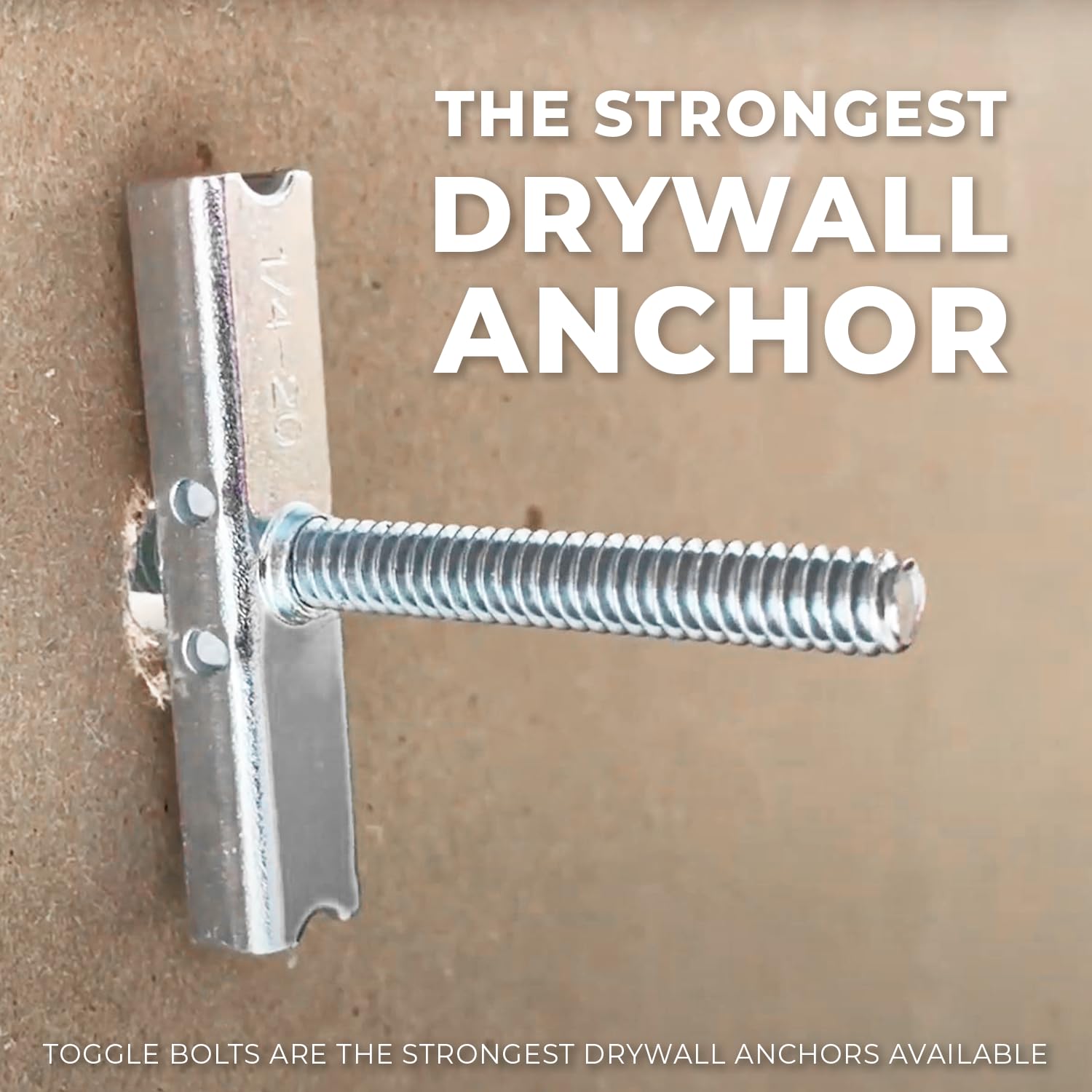 250-Pack 3/16'-24 Heavy Duty Quick Toggle Anchors with Bolts Set | for Drywall, Metal Studs, and Concrete Block | Holds 240+ Lbs. | 250 Toggles + 250 Bolts