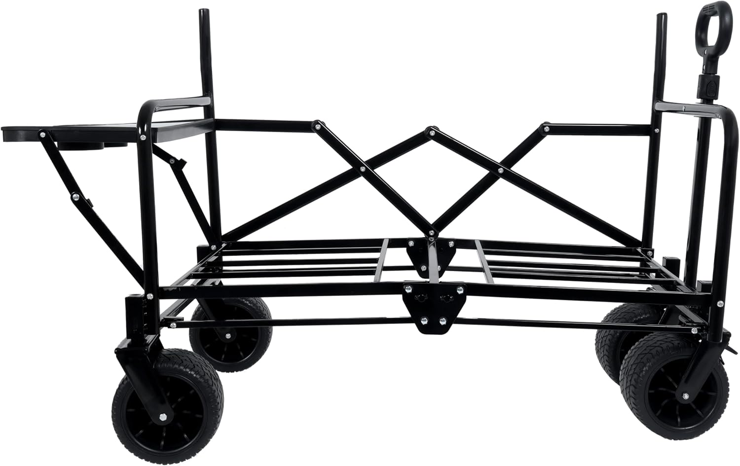CIATRE 3-in-1 Convertible Folding Wagon Cart with Bench Seat & 180L Storage - 500lbs Heavy-Duty All-Terrain Wagon for Camping, Beach, Sports & Garden Use (Orange)