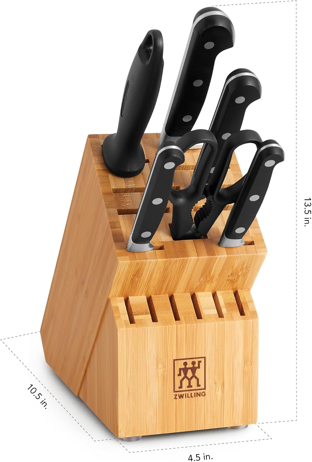 ZWILLING Professional S 7-Piece Razor-Sharp German Block Knife Set, Made in Company-Owned German Factory with Special Formula Steel perfected for almost 300 Years, Dishwasher Safe