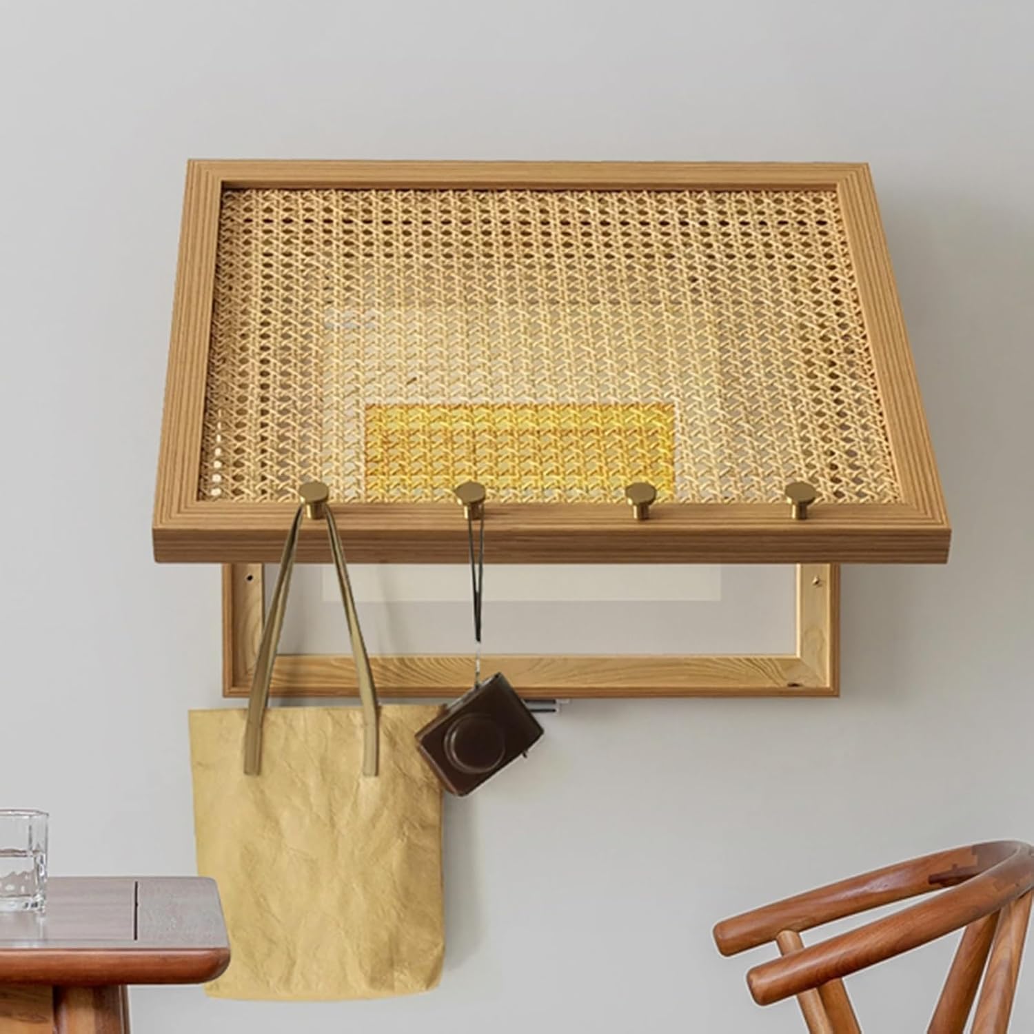 Electrical Panel Cover Farmhouse Electrical Panel Cover with Hook, Fuse Panel Breaker Box Cover Wood, Circuit Breaker Panel Cover for Office/Restaurant/Living Room(WXL-65 x 55CM-25.6 x 21.7)