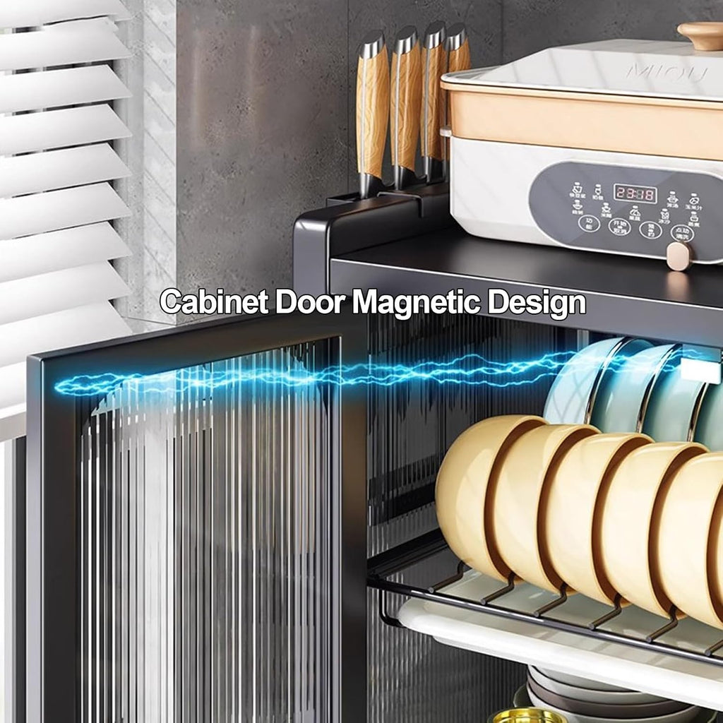Microwave Stand, Bakers Rack with Storage, Dish Drying Rack, Kitchen Countertop with Drawers Dish Cabinet, Kitchen Storage Cabinet (Color : B)