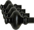 Cardiff 12-20 Inch Adjustable Side Curtain Rod Set Pair, 1 Inch Diameter in Black (Pack of 4)