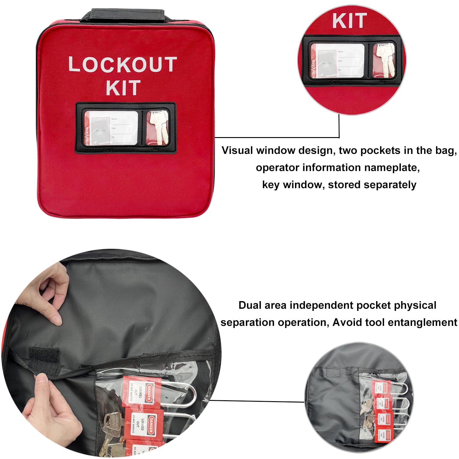 SAFBY 3-in-1 Lockout Tagout (Loto) Kit–Complete OSHA Safety Group Lock Out Hasps, Tag Out Clamp-On Circuit Breaker Lockout for Universal Multi- Pole Breaker Electrical Kits Station (3 Kits in 1)