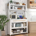 Kitchen Storage Cabinet, Bakers Racks for Kitchens with Acrylic Door, with Drawers, DIY Backplane Creative, Metal Frame(White-60Cm)