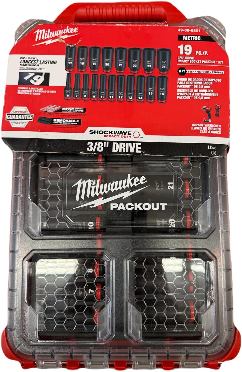 Milwaukee Electric Tool 3/8'' Drive 19 Piece Deep
