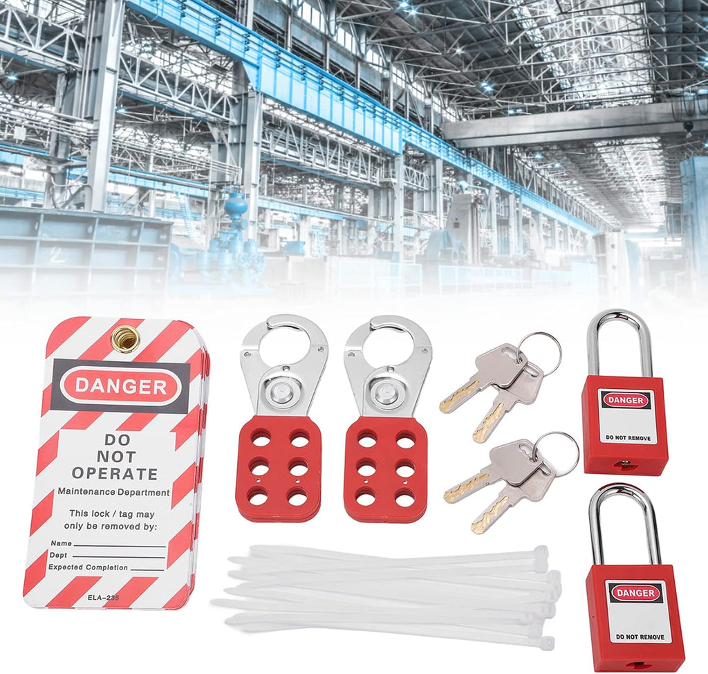 Dura Safety Padlocks and Lockout Tagout Loto Gear,Comprehensive Lockout Tagout Kit,for Lockout Hasp and Tags
