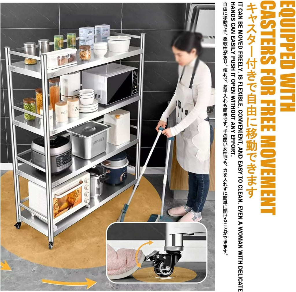 Bakers Racks for Kitchens，Kitchen Bakers Rack with Storage，Microwave Stand，Easy to Move, Multi-Layered Storage, Suitable for Restaurants and Kitchens.(90 * 40 * 150CM)