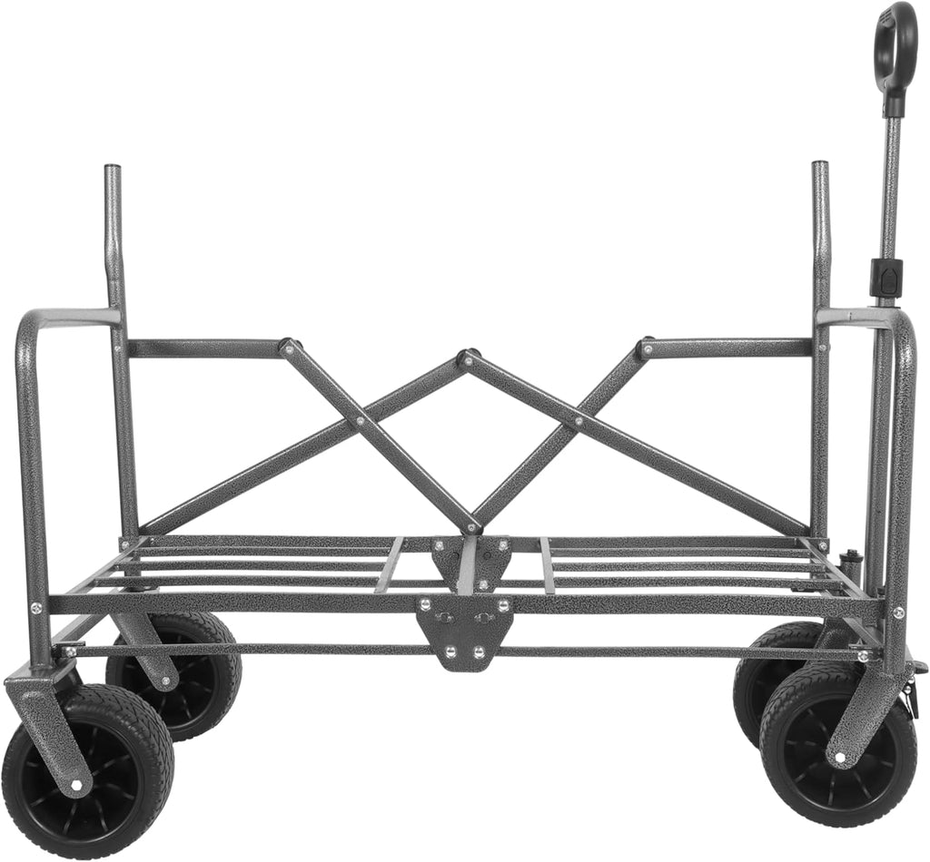 3-in-1 Convertible Folding Wagon Cart - 500lbs Heavy-Duty, 180L Capacity, All-Terrain Wheels for Camping, Beach, Sports & Garden - Perfect for Outdoor Adventures! (Gray)
