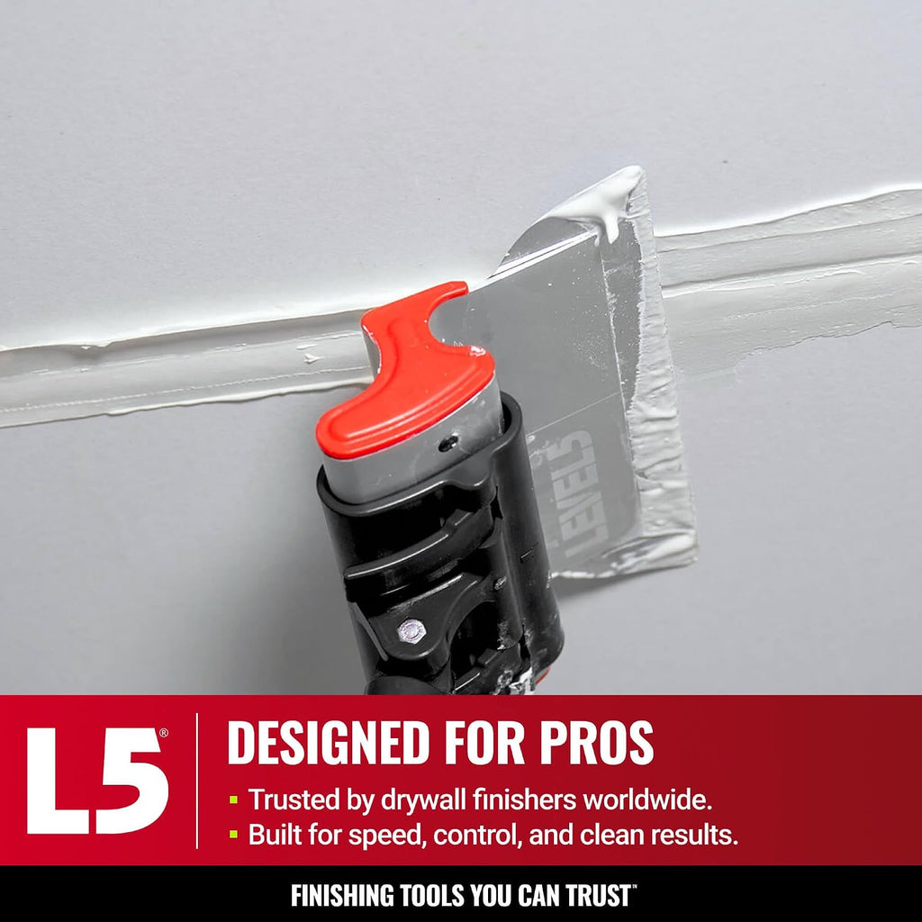 LEVEL5 Drywall Skimming Blade Set | 10, 16 & 24 Inch Skimming Blades, 37-63 Inch Extension Handle | Aluminum Body & Stainless Steel Blade | For Smoothing Walls and Ceilings | 5-440