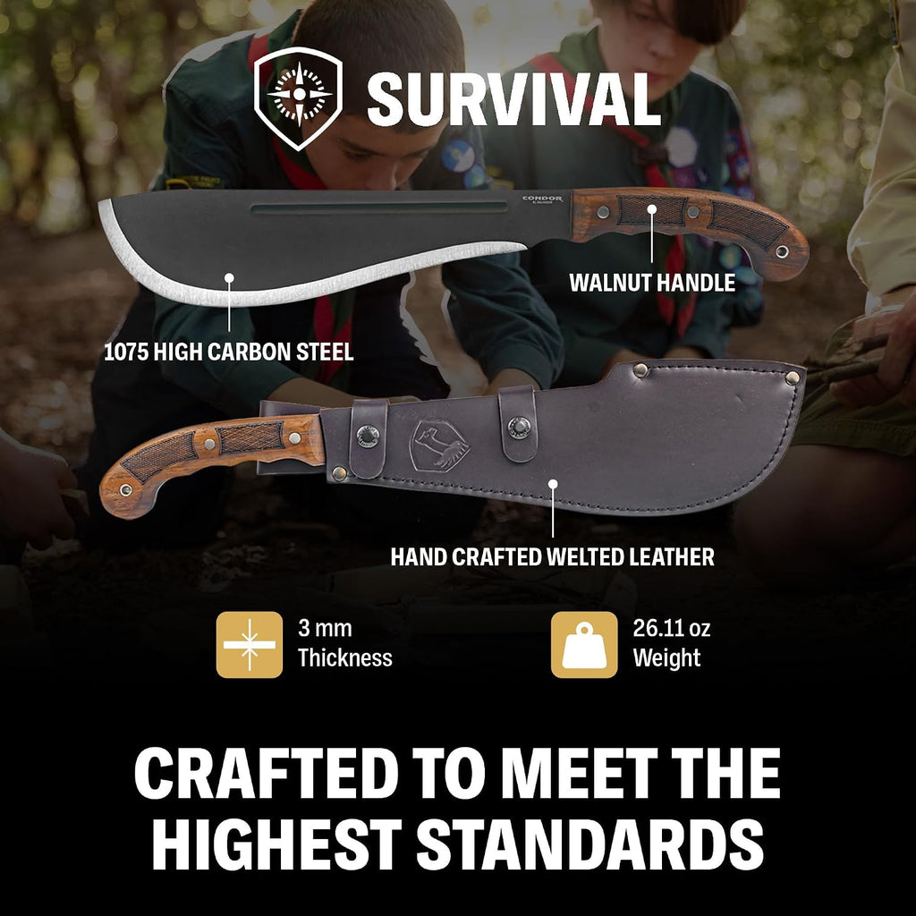 Condor Tool & Knife Survival Machete with Walnut Handle