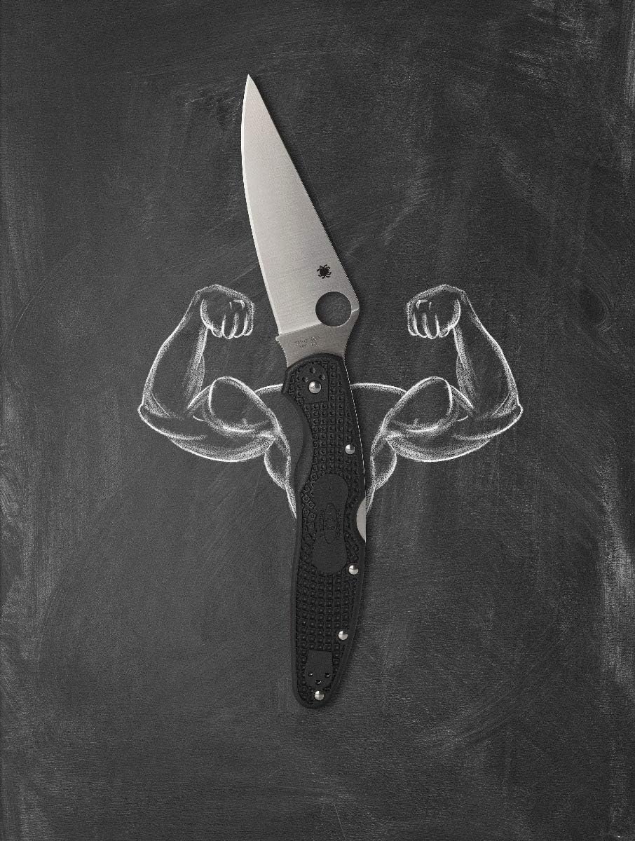 Spyderco Police 4 Lightweight Folding Pocket Knife with 4.3' VG-10 Steel Blade and FRN Handle - EDC Knife for Men and Women, Perfect for Hunting, Tactical, Camping, Survival - PlainEdge - C07PBK4