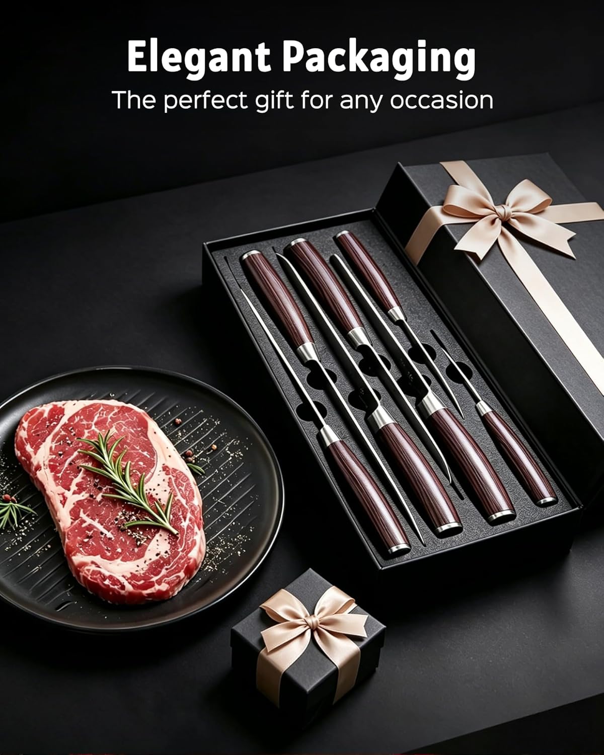 PAUDIN Chef Knife Set, 7 Pieces Kitchen Knife Set, High Carbon Stainless Steel, Ultra Sharp Knife Set, Professional Knives Set for Kitchen with Pakkawood Handle