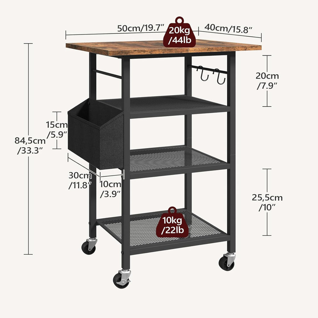 MAHANCRIS Mobile Printer Stand and 4-Tier Printer Stand Bundle, 3-Tier Industrial Printer Cart with Power Outlets and 2 USB Ports, Rolling Printer Table on Wheels, for Home Office, PTHR78E01-PTHR2601