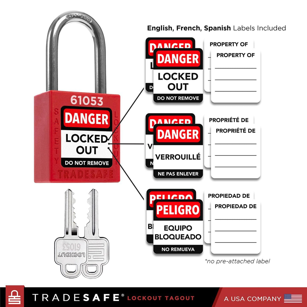 TRADESAFE Lockout Tagout Station - 105 Loto Devices, Loto Locks, Breaker Lockout Devices, Loto Tags, Lockout Hasp, Cable Lock, Lock Out Tag Out Kit Board, OSHA-Compliant