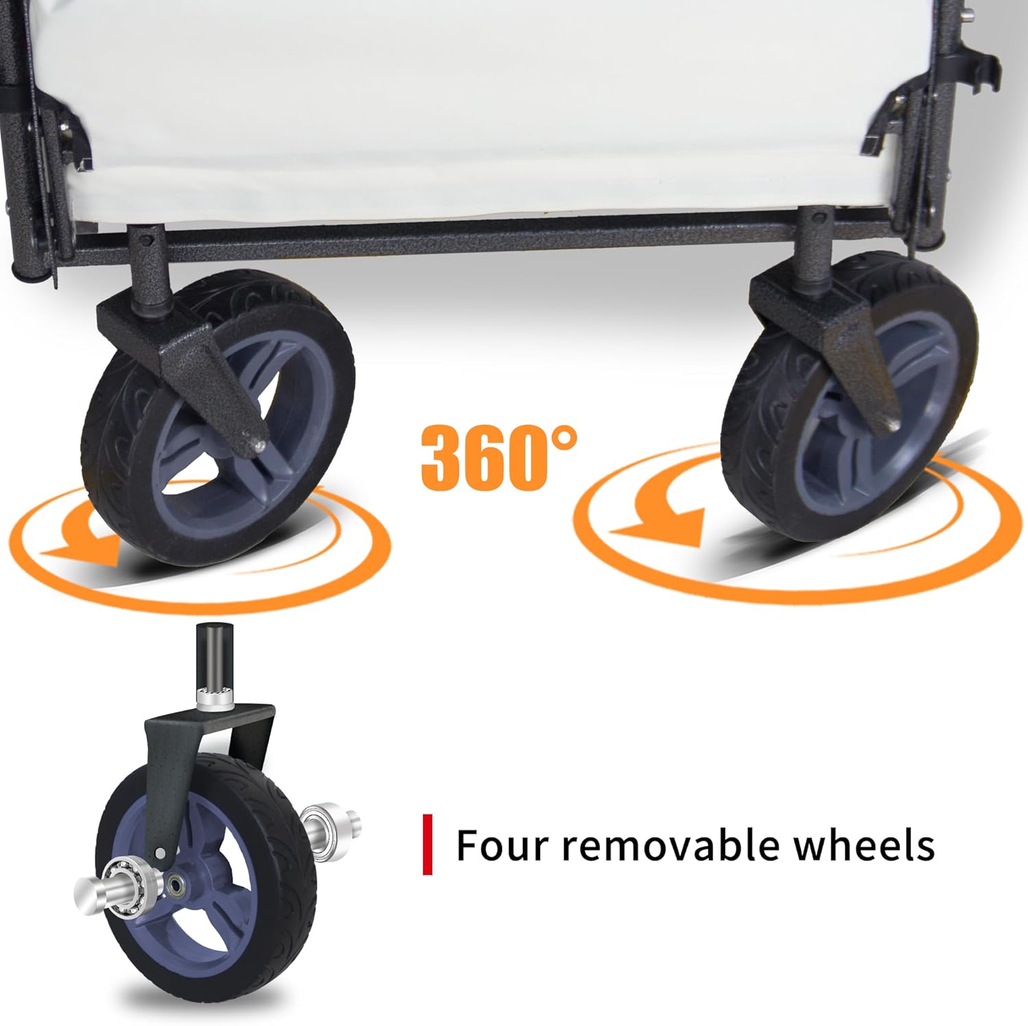 TMZ Foldable Wagon with Rain Cover & 2 Seats, Collapsible Folding Wagon with Adjustable Handle Bar, Multi Functional Cart with Canopy, Front Expandable Garden Cart (Transparent/Green)