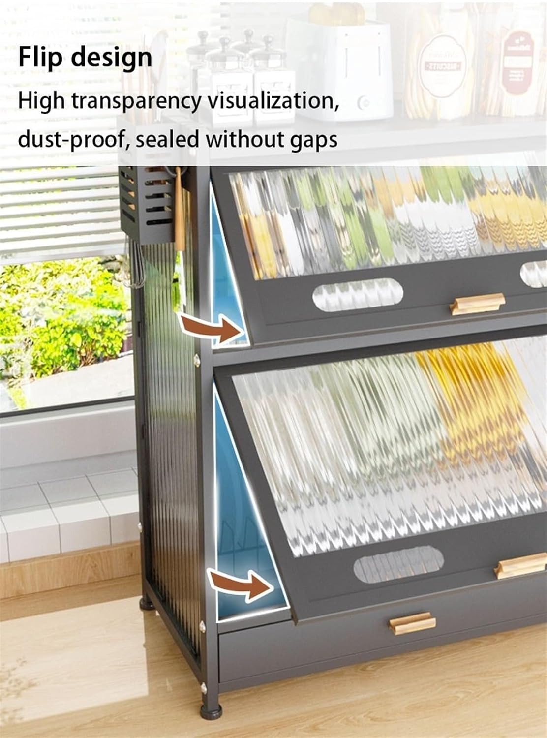 Kitchen Countertop Bakers Rack, Microwave Oven Stand, Countertop Dish Storage Cabinet with Drawers, for Kitchen, Dining Room, Living Room,Living Room