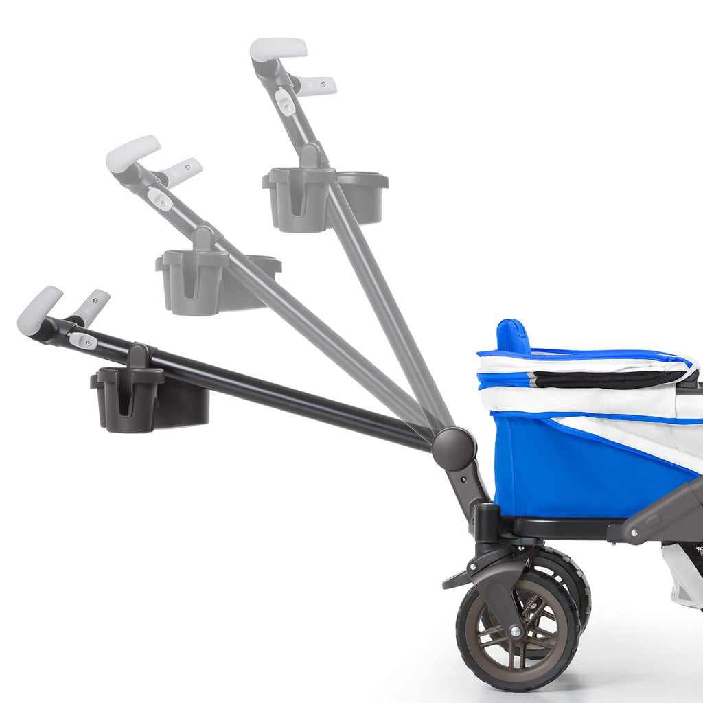 Gladly Family Anthem2 2-Seat All-Terrain Wagon Stroller with Easy Push and Pull, Removable XL Canopies, and Sturdy, Safe Folding for Storage and Transport, Electric Silver
