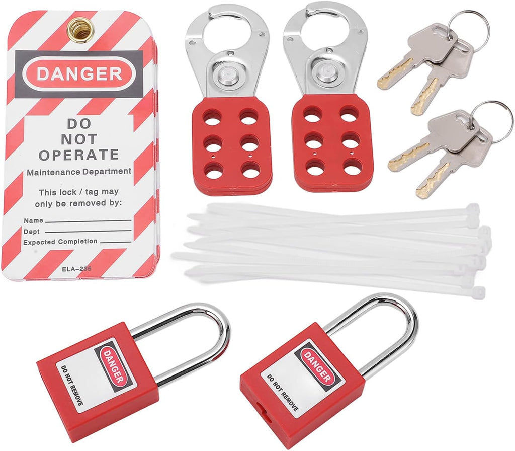 Dura Safety Padlocks and Lockout Tagout Loto Gear,Comprehensive Lockout Tagout Kit,for Lockout Hasp and Tags