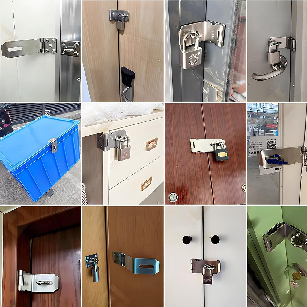30 Pack Right Angle Hasp Latch, 201 Stainless Steel 90 Degree Door Clasp Hasp Lock Latch, for Push/Sliding/Barn Doors (3/4/5inch)(5inch)