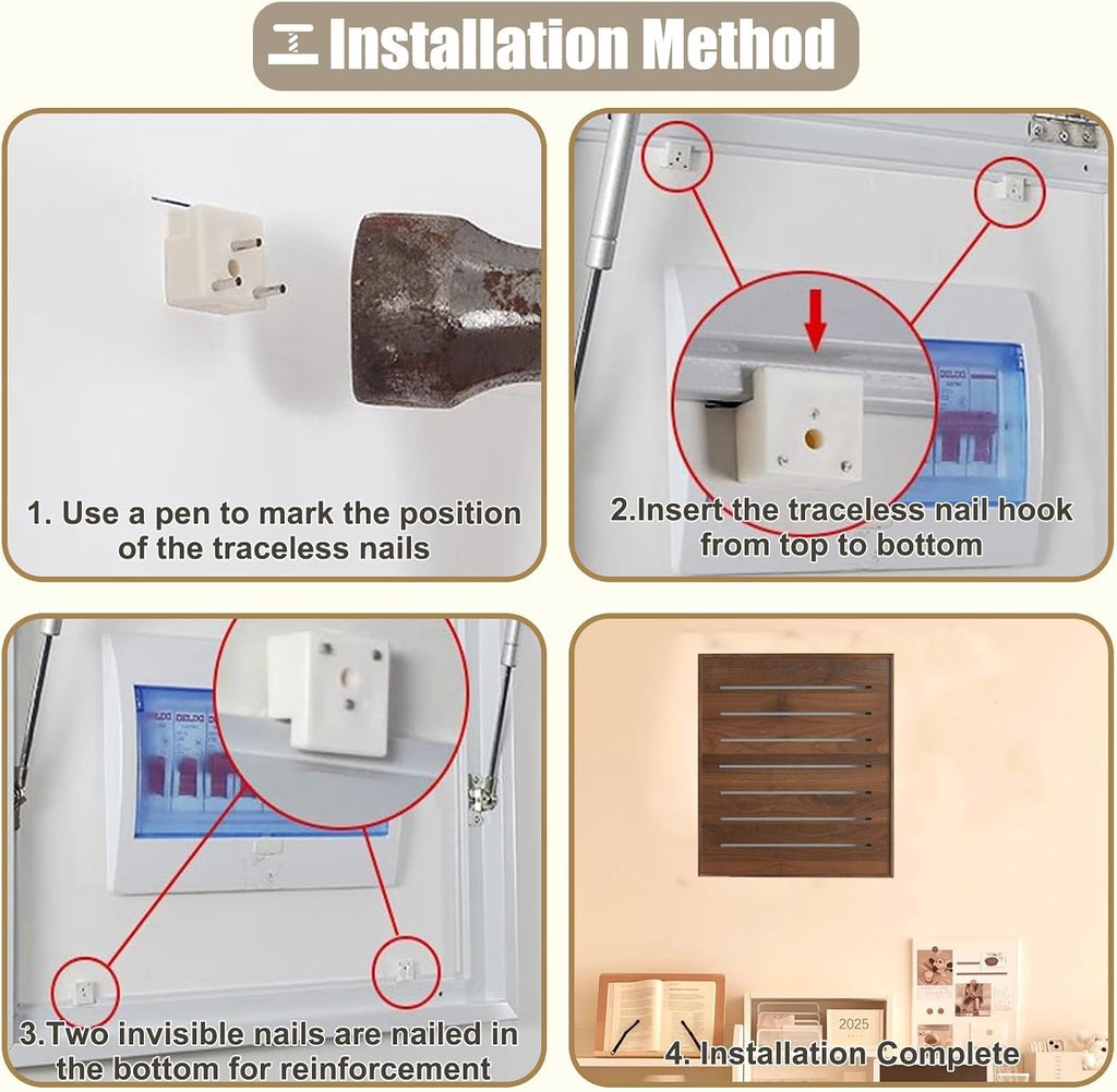 Vertical Electrical Panel Cover Wooden, Wall Mounted Circuit Breaker Box Cover for Fuse Box Replacement, Customizable Alarm Electric Panel Covers(Natural,30x40cm(11 3/4x15 3/4'))