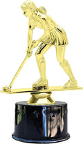 Express Medals Field Hockey Award Trophy Party Favor Gift Prize Including 4 Gold Color Decals to Custom Personalize The Black Round Base