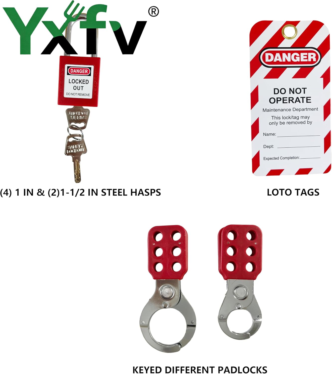 Lockout Tagout Station with Loto Devices, 14 Safety Padlocks, 6 Hasps, 40 Do Not Operate Tags, Lock Out Tag Out Kit Board, OSHA Compliant Industrial Safety Supply