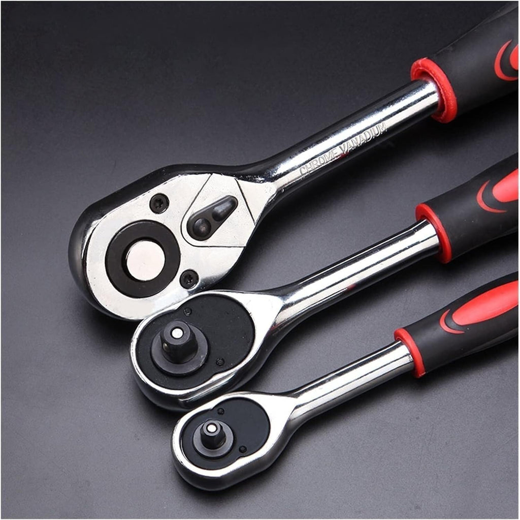Repair Tools Hand Tool Sets Tool Box Set Open-End Spanners Allen Wrench Set Ratchet Wrench Screwdriver Bicycle Motorcycle Car Repair Tool Kit wljdp240511 (Color 1/2' Ratchet Wrench