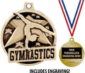 Gymnastics Medals - 1 1/2' Gold Gymnastics Medals, Great Kids Gymnastics Awards with Custom Engraving Prime