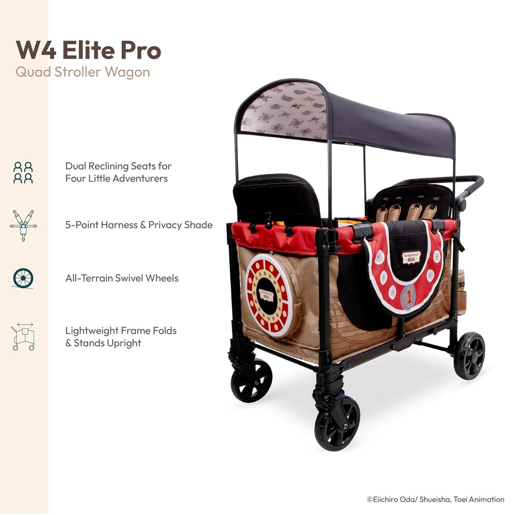 WonderFold ONE PIECE Thousand Sunny Limited Edition 4 Seater Stroller Wagon - Spacious, Safe, and Stylish Ride with All-Terrain Wheels