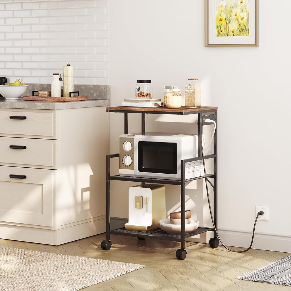 MAHANCRIS Mobile Printer Stand and File Cabinet Bundle, 3-Tier Industrial Printer Cart with Power Outlets and 2 USB Ports, Wheeled Vertical File Cabinet, PTHR78E01-FCHR5901